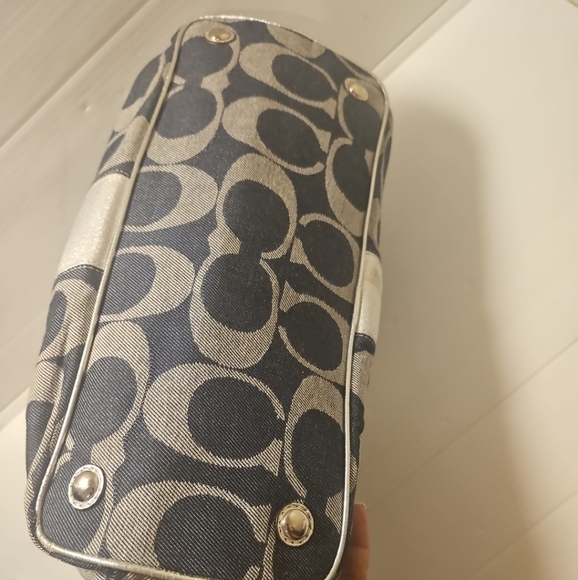 Coach Y2K Signature Stripe Kisslock Medium Tote Shoulder Handbag - Picture 5 of 12